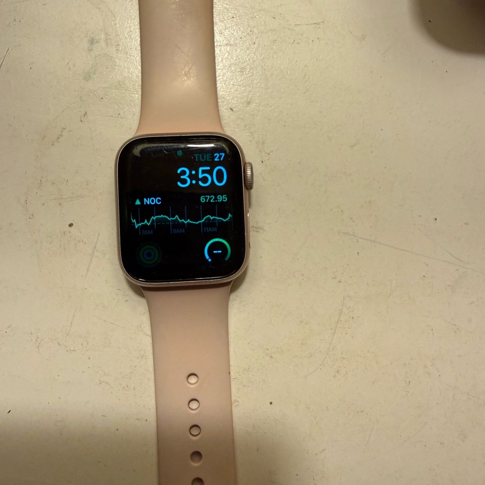 Apple Watch with Blush Pink Sport Band - Silver Case